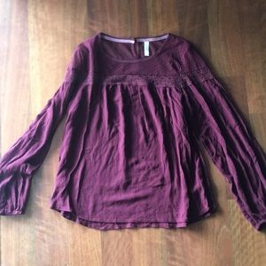 Maroon detailed long sleeve